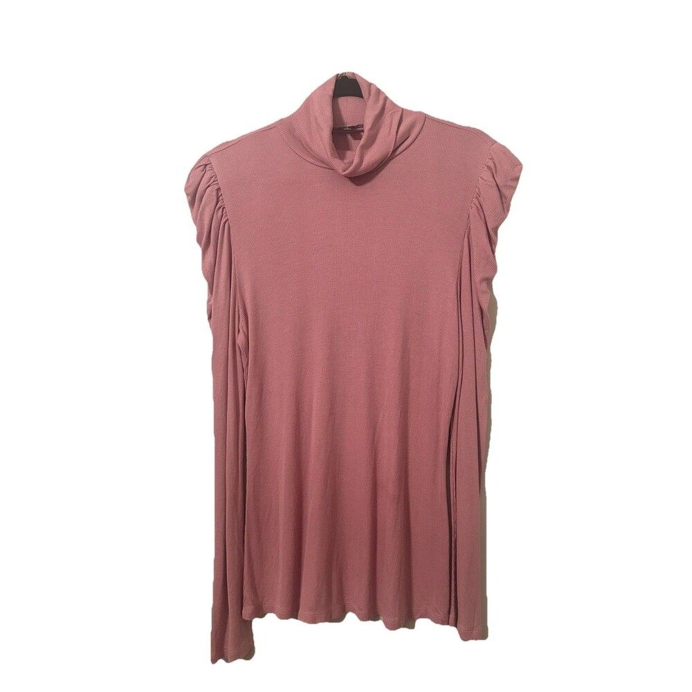Inc International Concepts Rose Ribbed Puff Sleeve Turtleneck Pink Size X-Large
